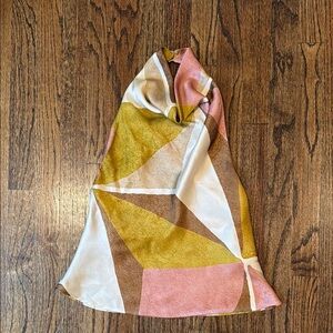 Zara Woman’s Halter Geometric Pink and Yellow Scarf top